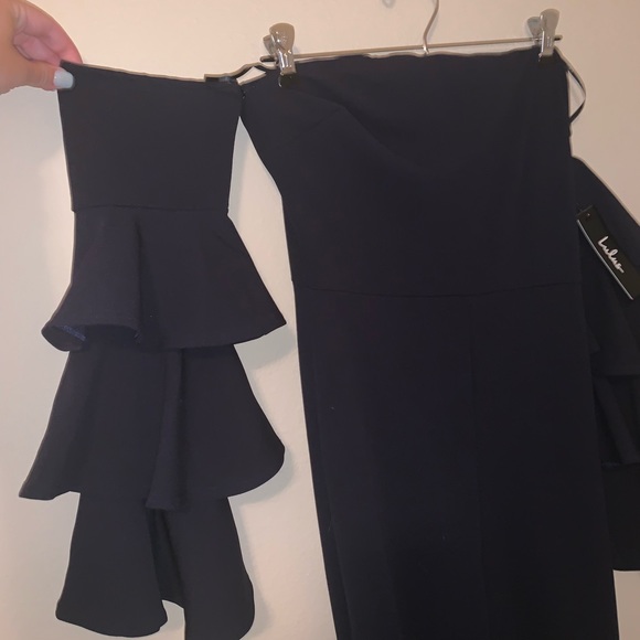 Navy off the shoulder jump suite! - Picture 2 of 2